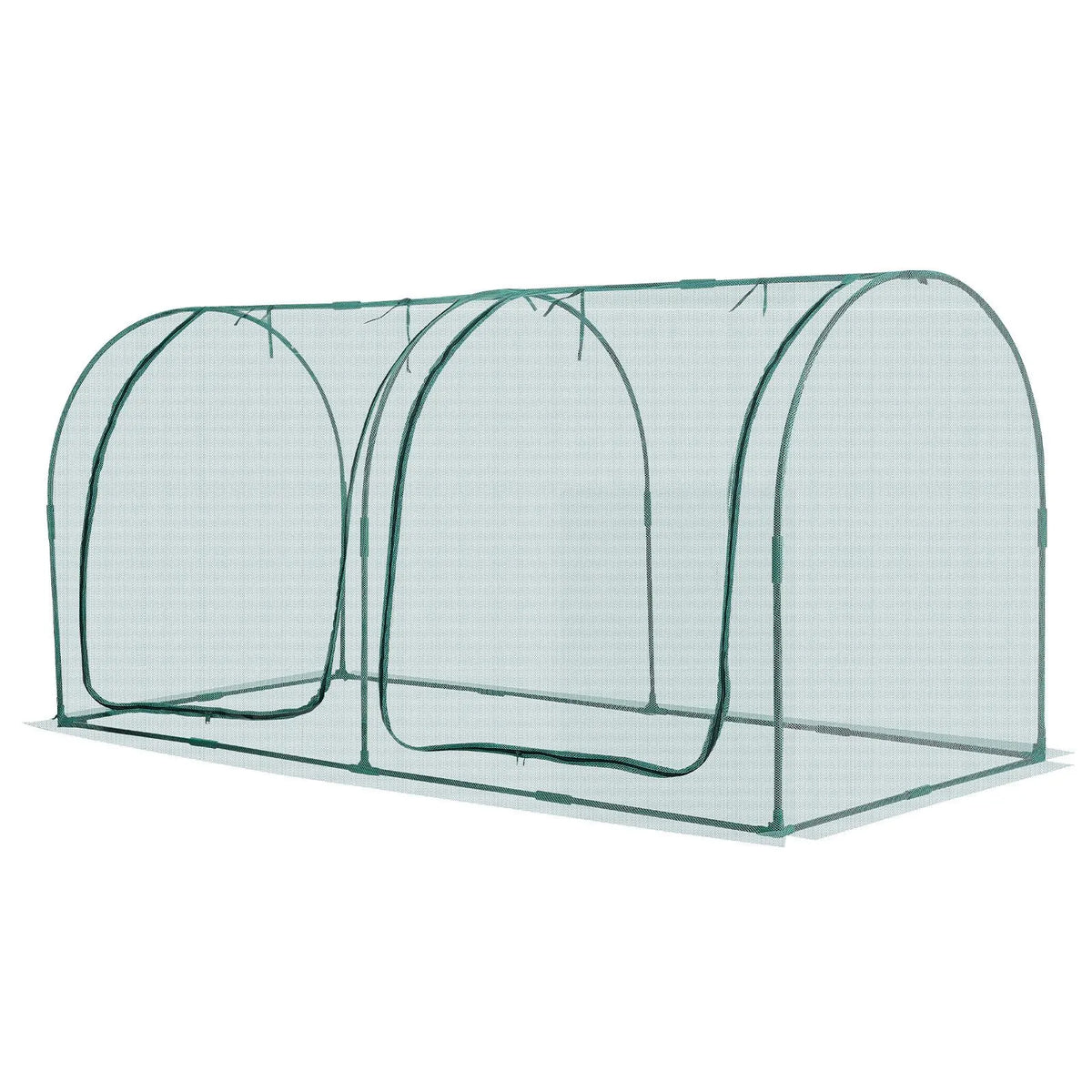 Crop Cage, 2.48 x 1.2 x 1.2 m Plant Protection Tent with Zippered Door, Wind-Resistant Tall Crop Cage, Easy to Install, Outdoor Raised Bed Cover with Frame, Plant Netting for Garden Patio Lawn