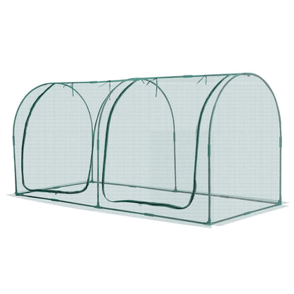 Crop Cage, 2.48 x 1.2 x 1.2 m Plant Protection Tent with Zippered Door, Wind-Resistant Tall Crop Cage, Easy to Install, Outdoor Raised Bed Cover with Frame, Plant Netting for Garden Patio Lawn