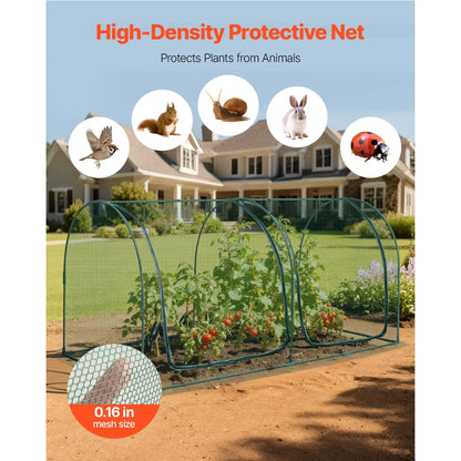 Crop Cage, 2.48 x 1.2 x 1.2 m Plant Protection Tent with Zippered Door, Wind-Resistant Tall Crop Cage, Easy to Install, Outdoor Raised Bed Cover with Frame, Plant Netting for Garden Patio Lawn - Image 4