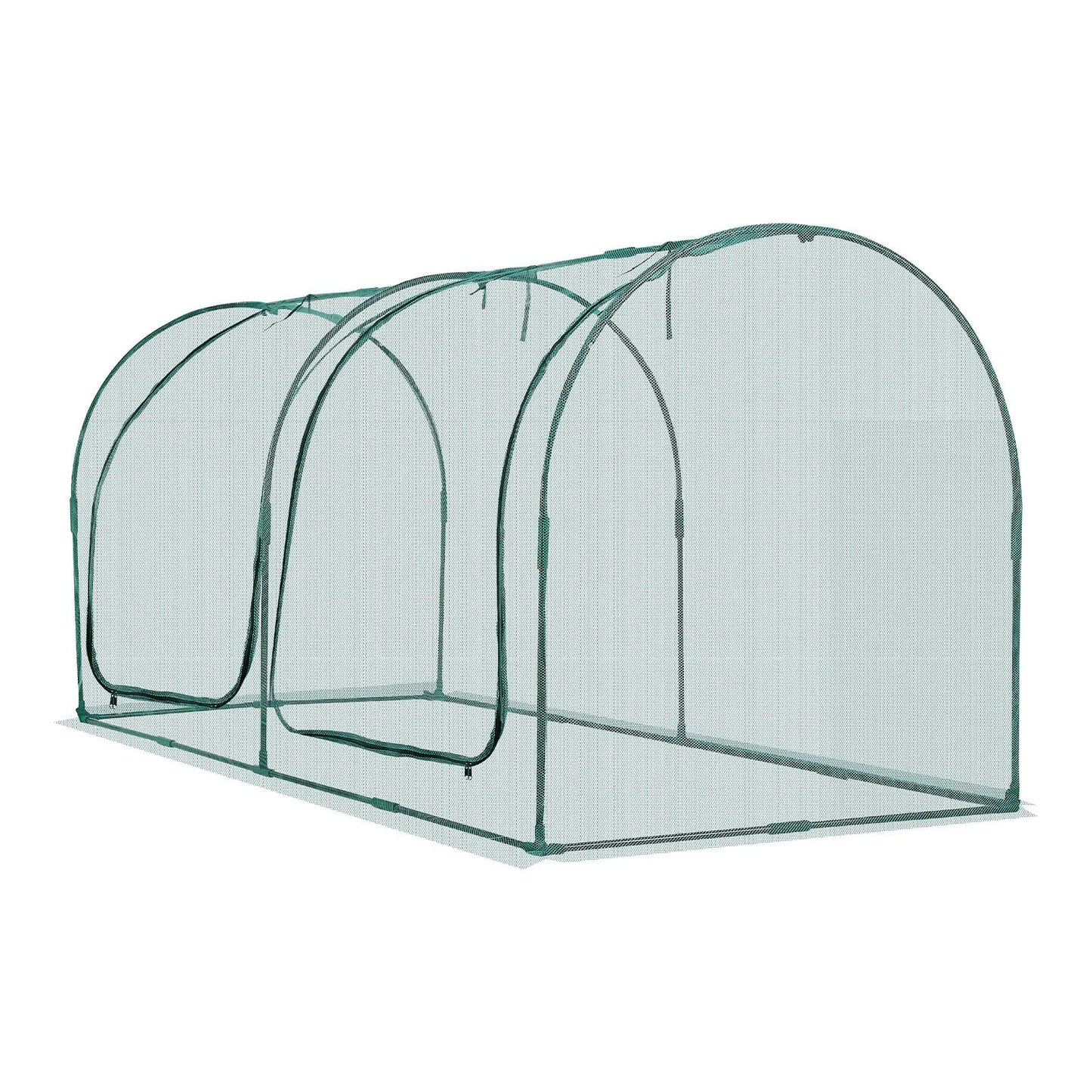 Crop Cage, 2.48 x 1.2 x 1.2 m Plant Protection Tent with Zippered Door, Wind-Resistant Tall Crop Cage, Easy to Install, Outdoor Raised Bed Cover with Frame, Plant Netting for Garden Patio Lawn - Image 8