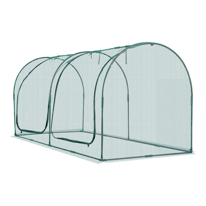 Crop Cage, 2.48 x 1.2 x 1.2 m Plant Protection Tent with Zippered Door, Wind-Resistant Tall Crop Cage, Easy to Install, Outdoor Raised Bed Cover with Frame, Plant Netting for Garden Patio Lawn - Image 8