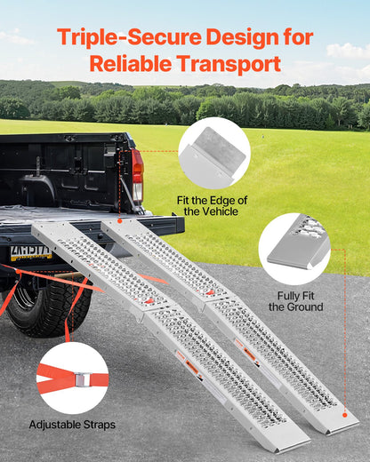 Steel Ramps, 1000 lbs, 2Pcs Heavy-duty Ramps with Wider Ramp Surface, Universal Stable Loading Ramp with Handles, Fit for ATV, UTV, Motorcycle, Electric Bicycle, etc. - Image 4