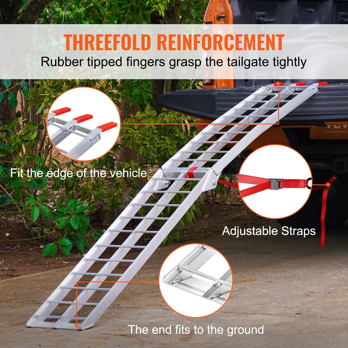 Aluminum Ramp 750 LBS Foldable Loading Ramps for Pickup Trucks Bed 1 Piece - Image 5