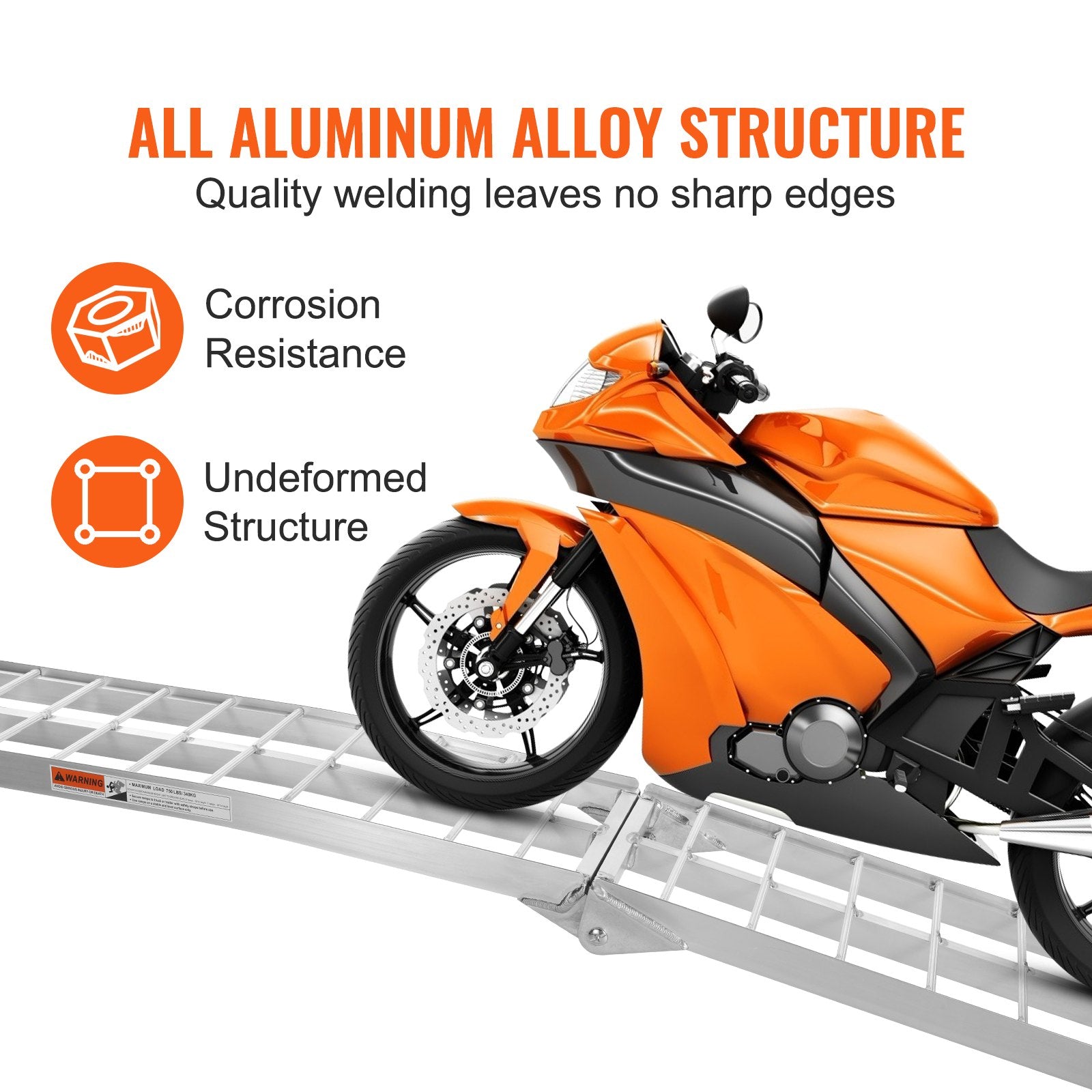 Aluminum Ramp 750 LBS Foldable Loading Ramps for Pickup Trucks Bed 1 Piece - Image 6