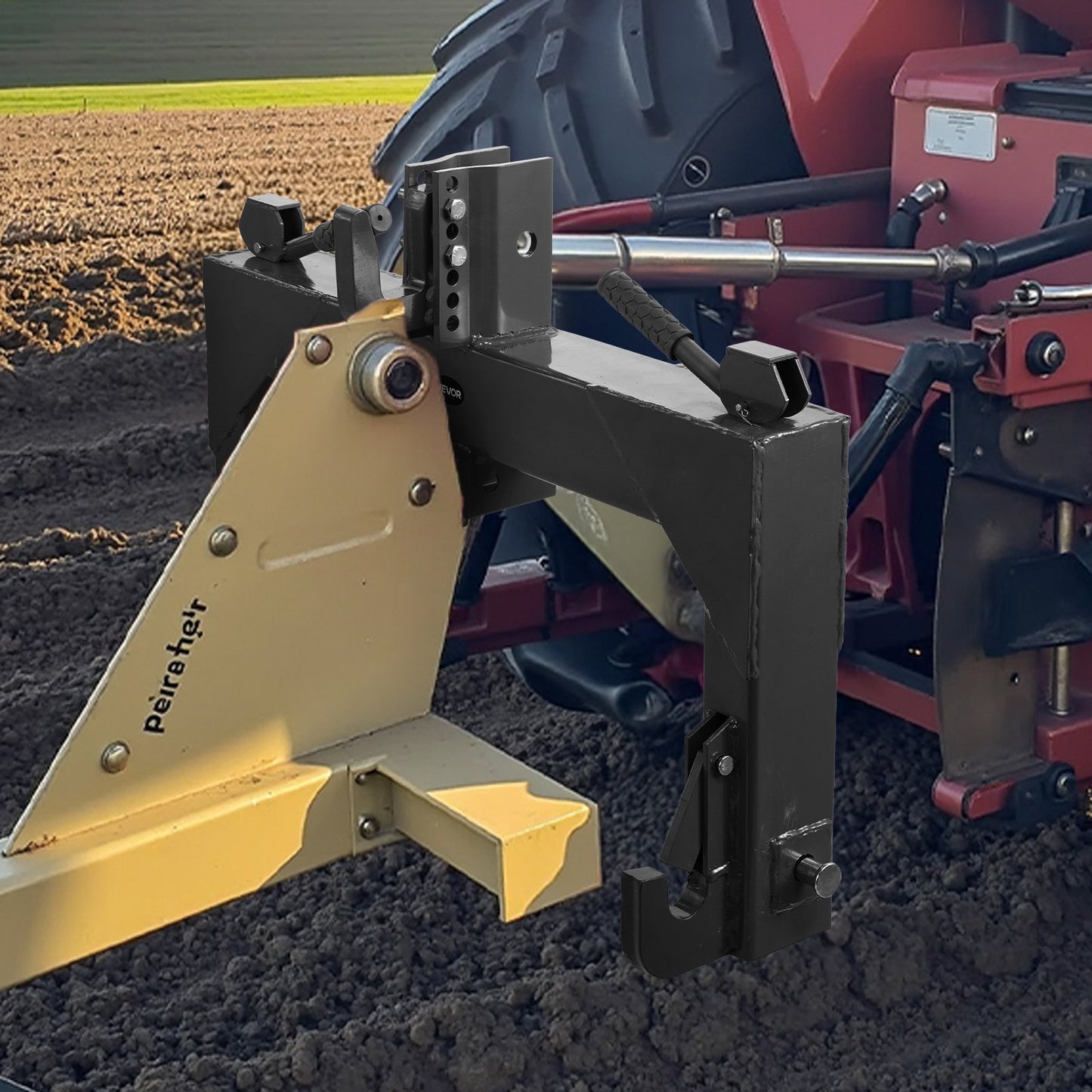 3-Point Quick Hitch with 2 in Receiver, 3000 Lbs Lift Capacity, 3-Pt Hitch with 5 Level Adjustable Bolt, Adaptation to Category 1 & 2 Tractor, Heavy Duty 3 Point Attachments, Black - Image 8