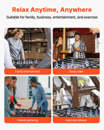 Foosball Table, 121 cm Standard Size Table, Indoor Full Size Foosball Tables for Home, Family, and Game Room, Durable Soccer Set, Includes 2 Balls, Score Keeper, and 2 Cup Holders - Image 5