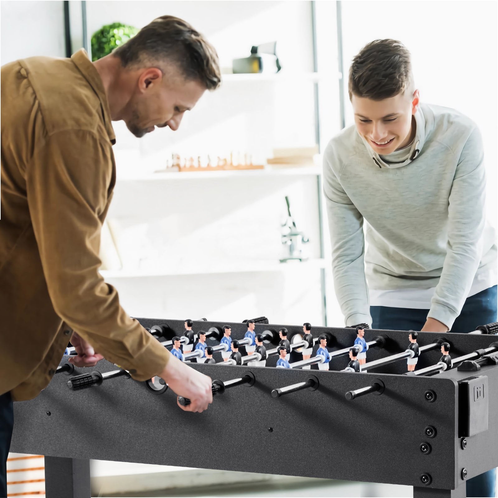 Foosball Table, 121 cm Standard Size Table, Indoor Full Size Foosball Tables for Home, Family, and Game Room, Durable Soccer Set, Includes 2 Balls, Score Keeper, and 2 Cup Holders - Image 8