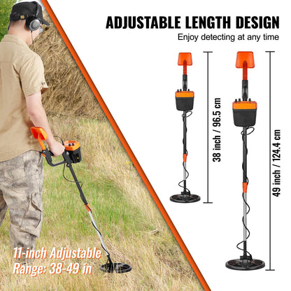 Metal Detector for Adults & Kids, 8", Professional Adjustable Higher Accuracy Gold Detector, IP68 Waterproof Coil with LCD Display Advanced DSP Chip, for Detecting Gold Coin Treasure Hunting - Image 3