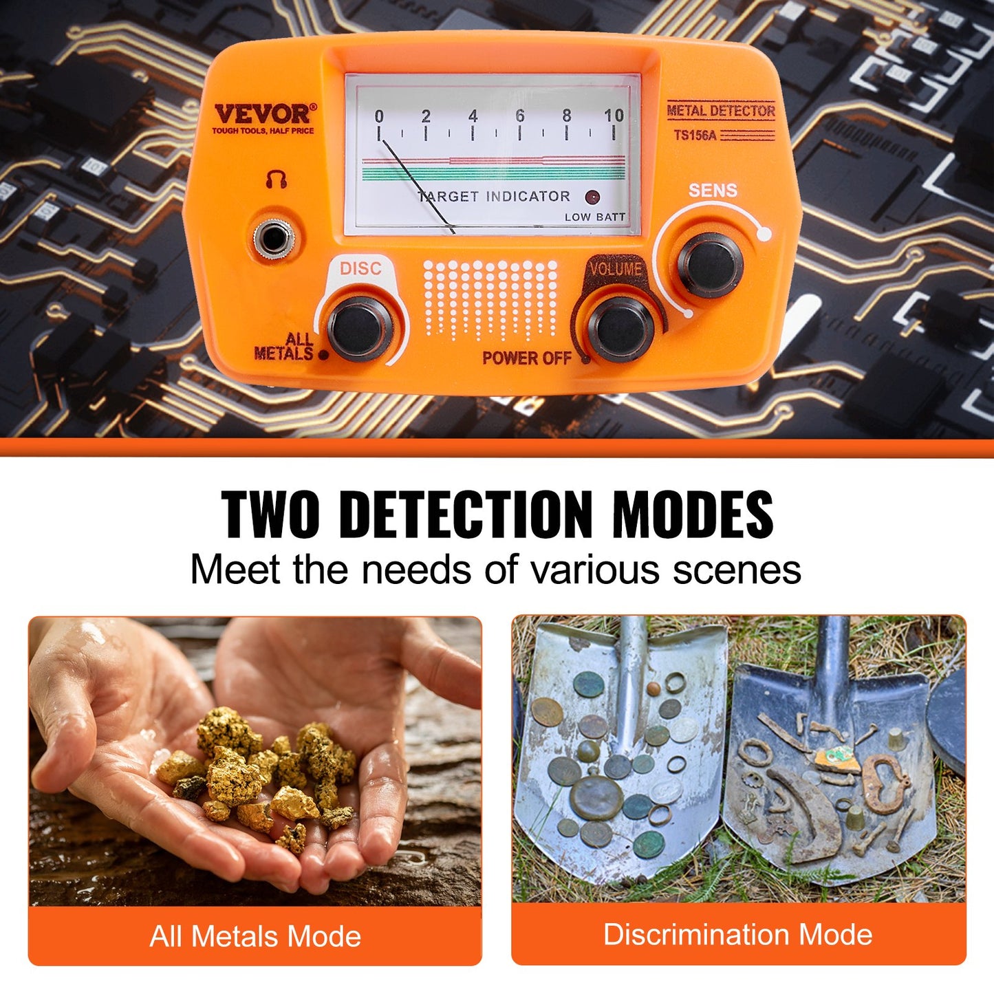 Metal Detector for Adults & Kids, 8", Professional Adjustable Higher Accuracy Gold Detector, IP68 Waterproof Coil with LCD Display Advanced DSP Chip, for Detecting Gold Coin Treasure Hunting - Image 4