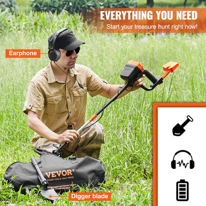 Metal Detector for Adults & Kids, 8", Professional Adjustable Higher Accuracy Gold Detector, IP68 Waterproof Coil with LCD Display Advanced DSP Chip, for Detecting Gold Coin Treasure Hunting - Image 6