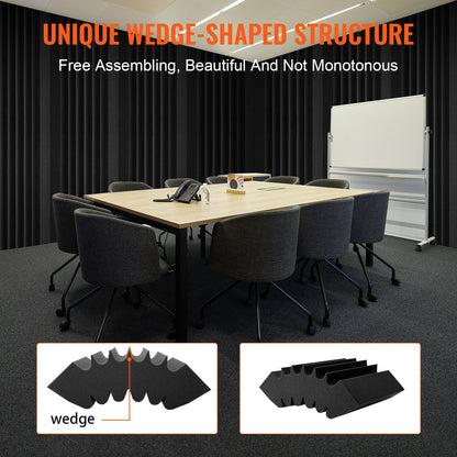 Acoustic Foam Panels 4 Pack 16.5 x 6.3 x 12 in Adhesive for Wall Ceiling - Image 6