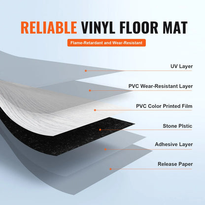 Self Adhesive Vinyl Floor Tiles 36 x 6 inch, 36 Tiles 2.5mm Thick Peel & Stick, Light Gray Wood Grain DIY Flooring for Kitchen, Dining Room, Bedrooms & Bathrooms, Easy for Home Decor - Image 3