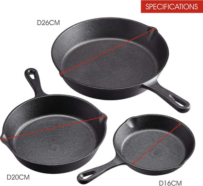 Cookware Sets Frying Cast Iron Pans Cast Iron Dish 16/20/26cm - Image 3