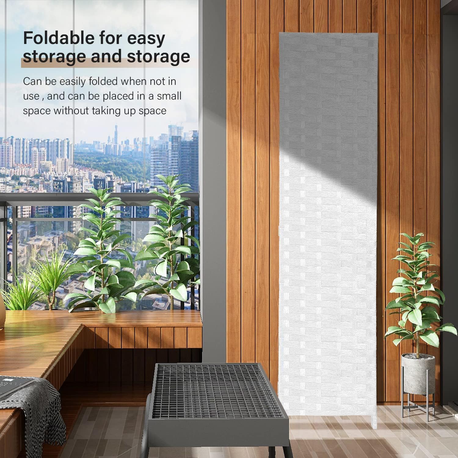 4-Panel Folding Room Divider – Privacy Screen Partition - Image 3