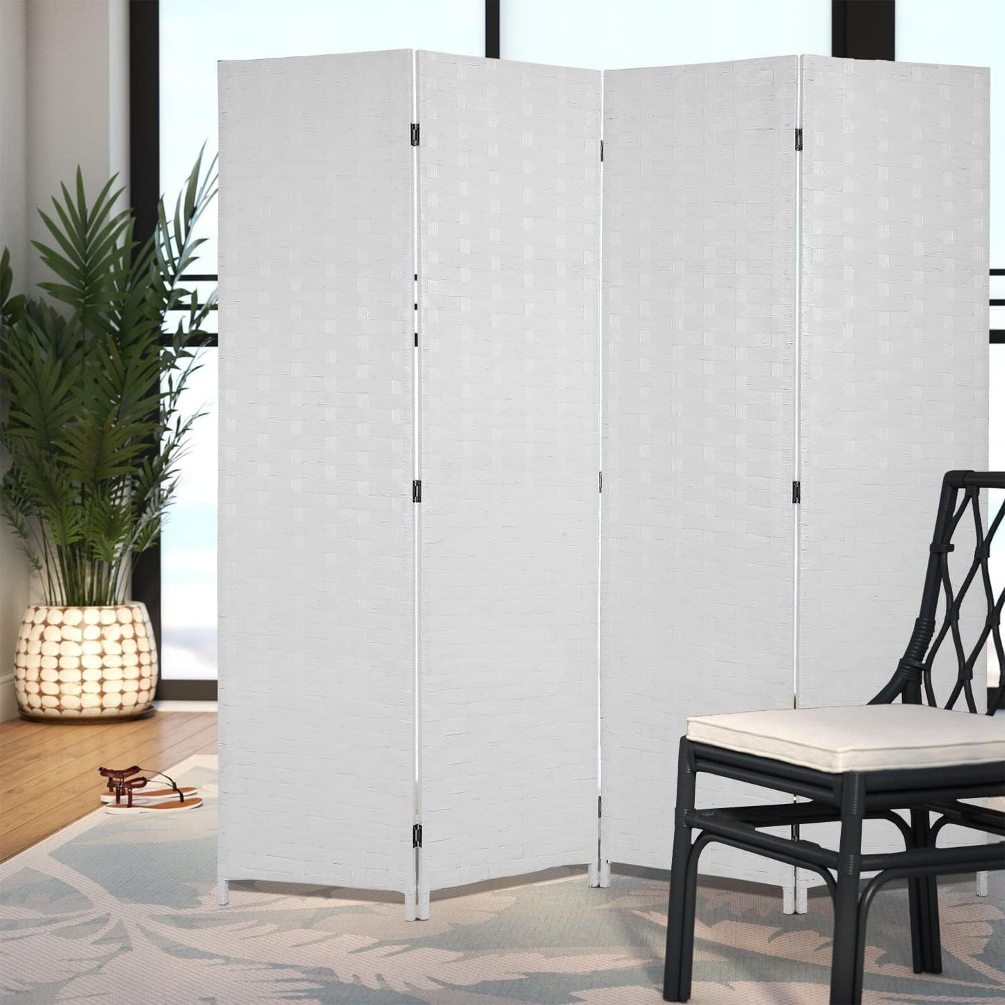 4-Panel Folding Room Divider – Privacy Screen Partition - Image 4
