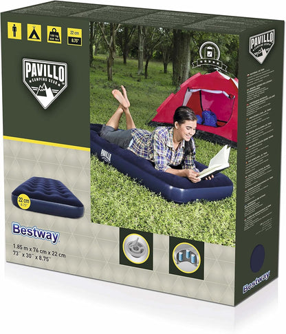 Bestway 1.85m x 76cm x 22cm Air Mattress Jr.Twin Indoor/Outdoor Heavy Duty Durable Camping - Image 2