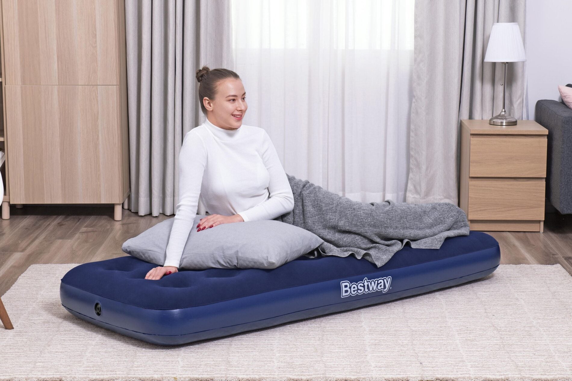 Bestway 1.85m x 76cm x 22cm Air Mattress Jr.Twin Indoor/Outdoor Heavy Duty Durable Camping - Image 4