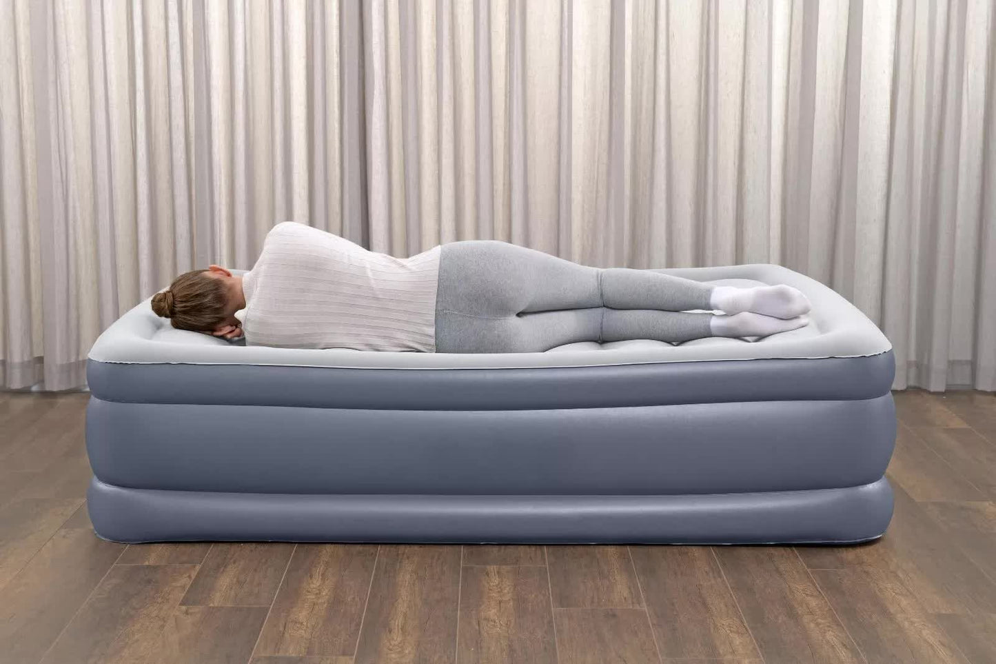 Bestway 2.03m x 1.52m x 51cm Tritech Air Inflatable Mattress Queen Built-in AC Pump - Image 5