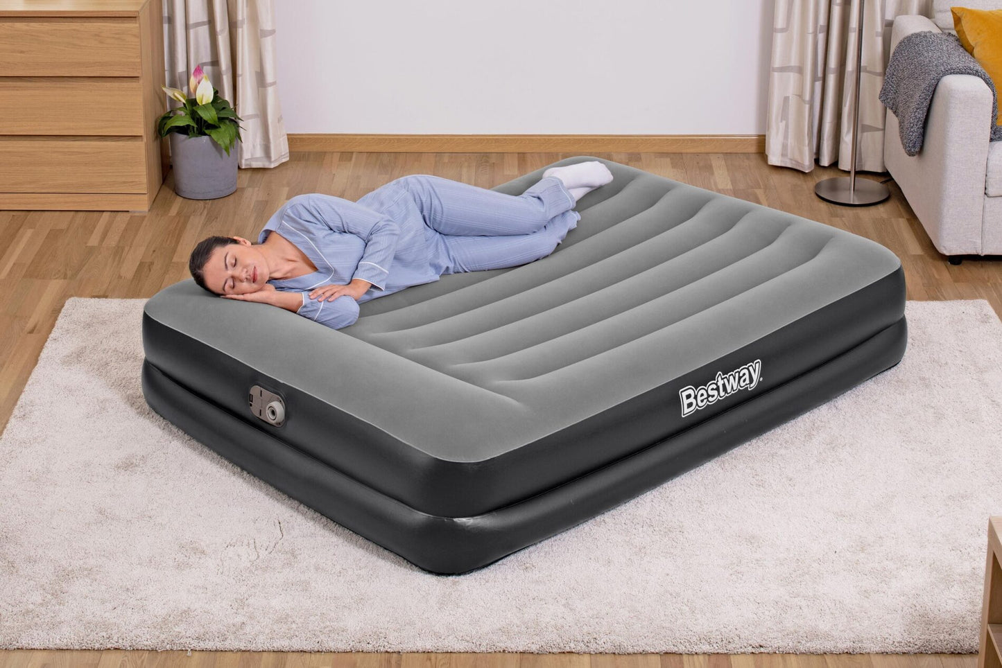 Bestway 2.03m x 1.52m x 46cm Tritech Air Mattress Queen Built-in AC pump - Image 3