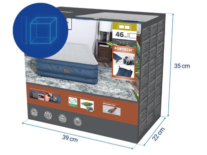 Bestway 2.03m x 1.52m x 46cm Fortech Snugable Top Air Inflatable Mattress Queen Built-in AC Pump - Image 4