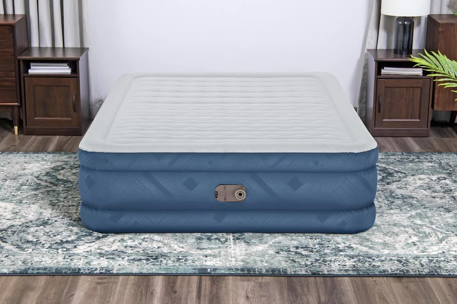 Bestway 2.03m x 1.52m x 46cm Fortech Snugable Top Air Inflatable Mattress Queen Built-in AC Pump - Image 5