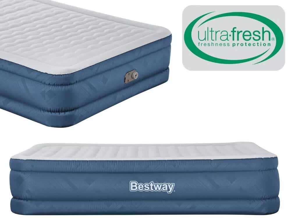 Bestway 2.03m x 1.52m x 46cm Fortech Snugable Top Air Inflatable Mattress Queen Built-in AC Pump - Image 7