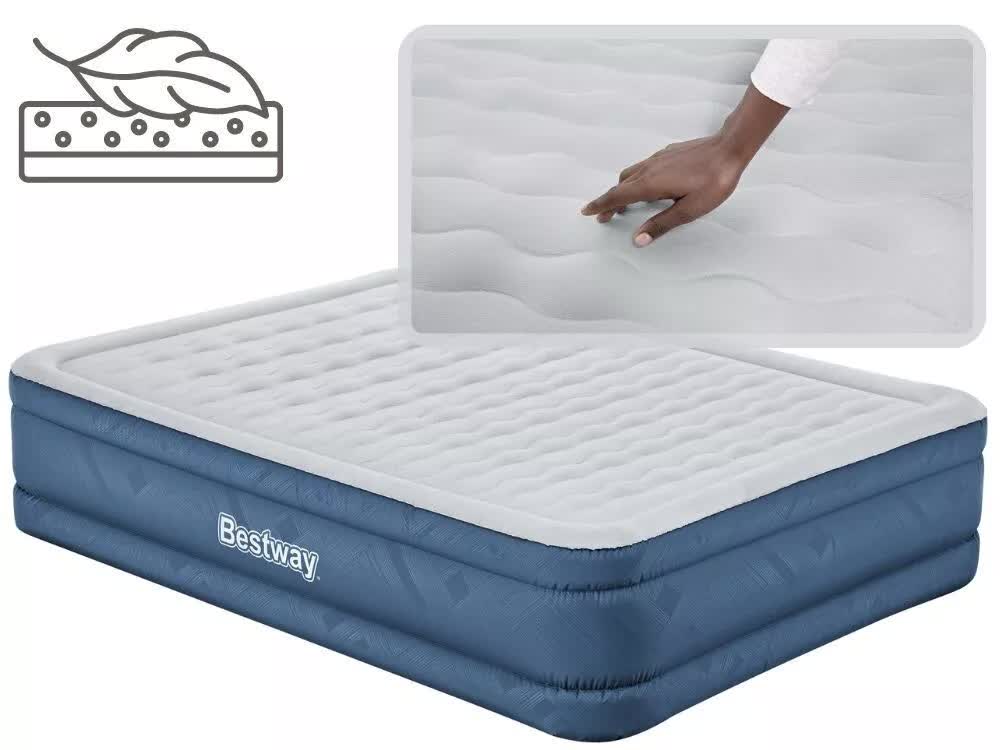 Bestway 2.03m x 1.52m x 46cm Fortech Snugable Top Air Inflatable Mattress Queen Built-in AC Pump - Image 9
