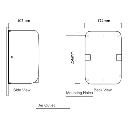 COMPACT Stainless Steel Hand Dryer 700W & 1000W - Image 2