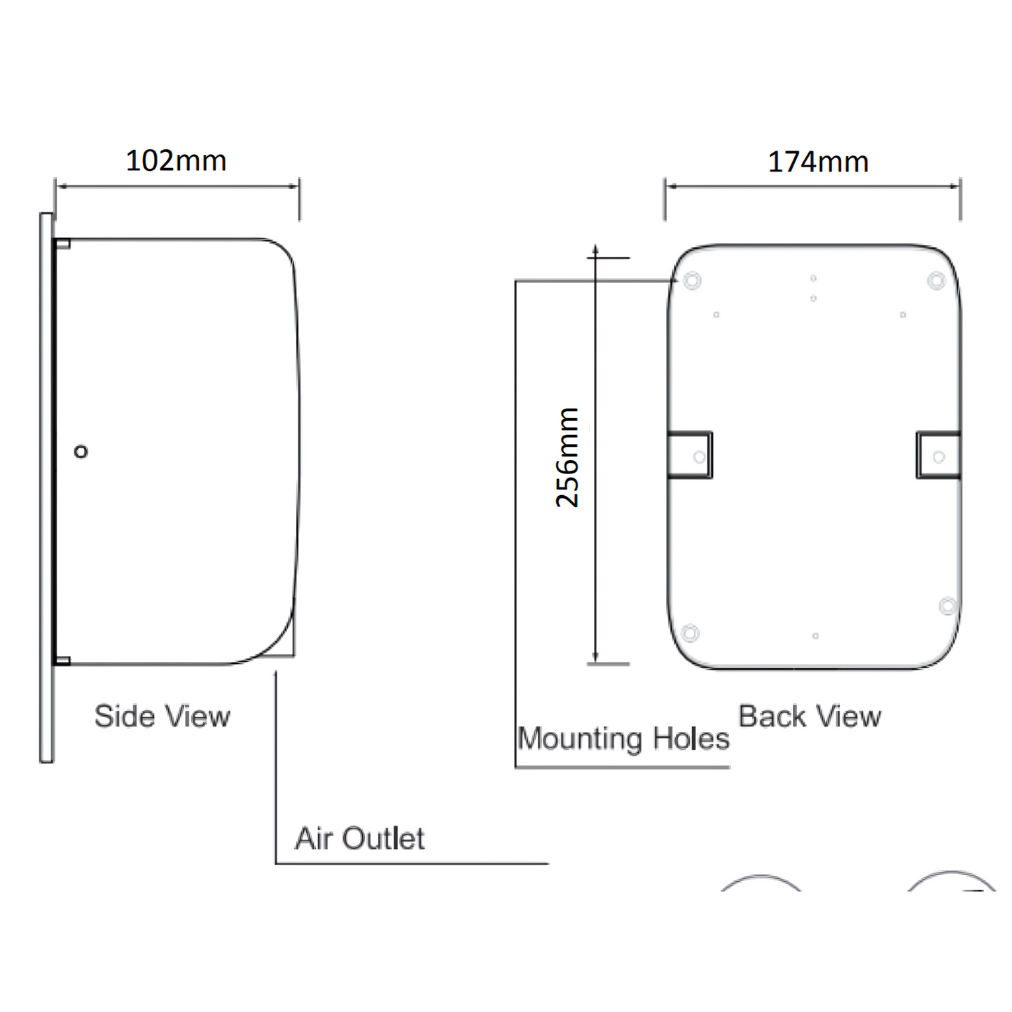 COMPACT Hand Dryer 700W & 1000W- ABS White - Image 2
