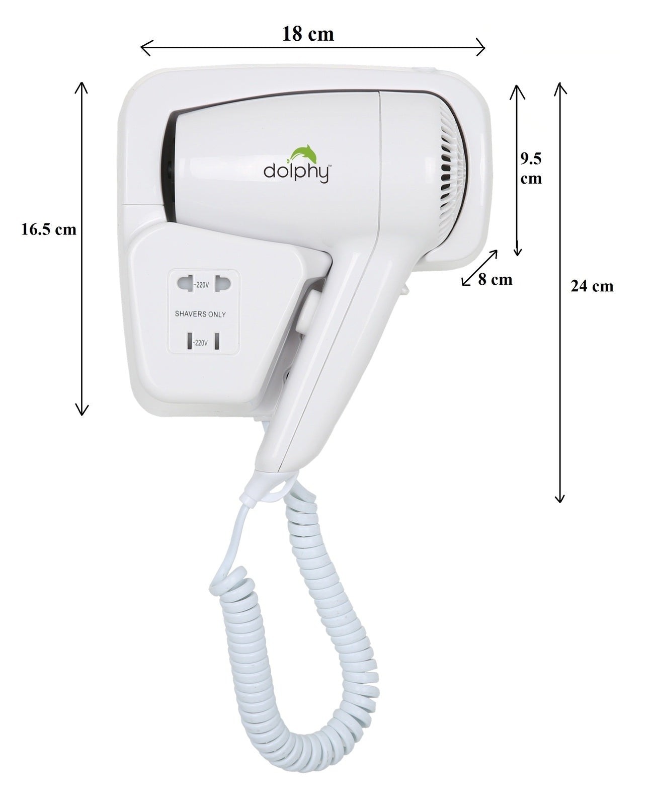 Wall Mount Hair Dryer 1200W - White - Image 3