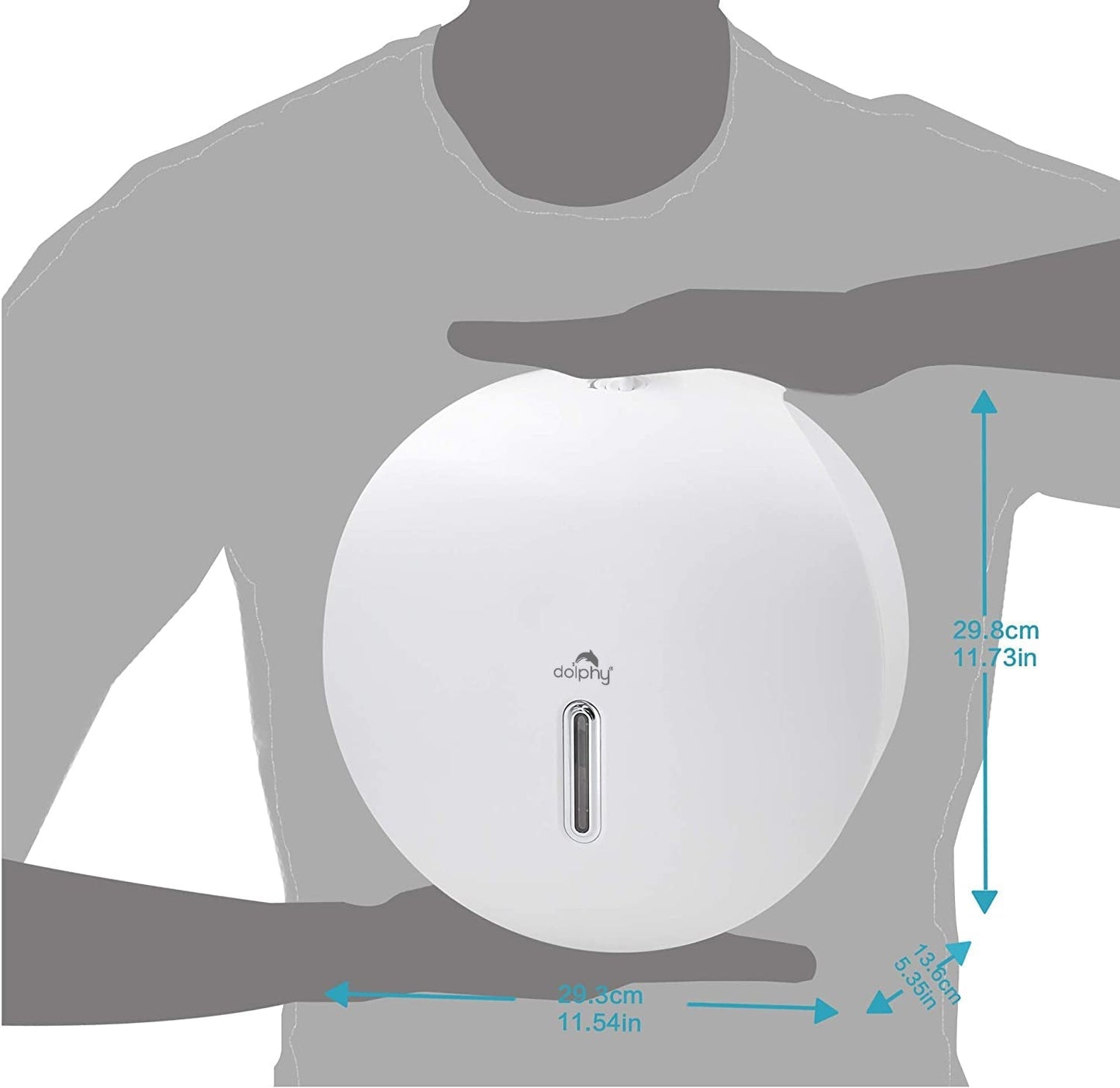 PLAZA Jumbo Toilet Roll Dispenser - White - Image 3