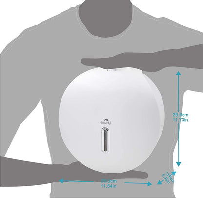 PLAZA Jumbo Toilet Roll Dispenser - White - Image 3