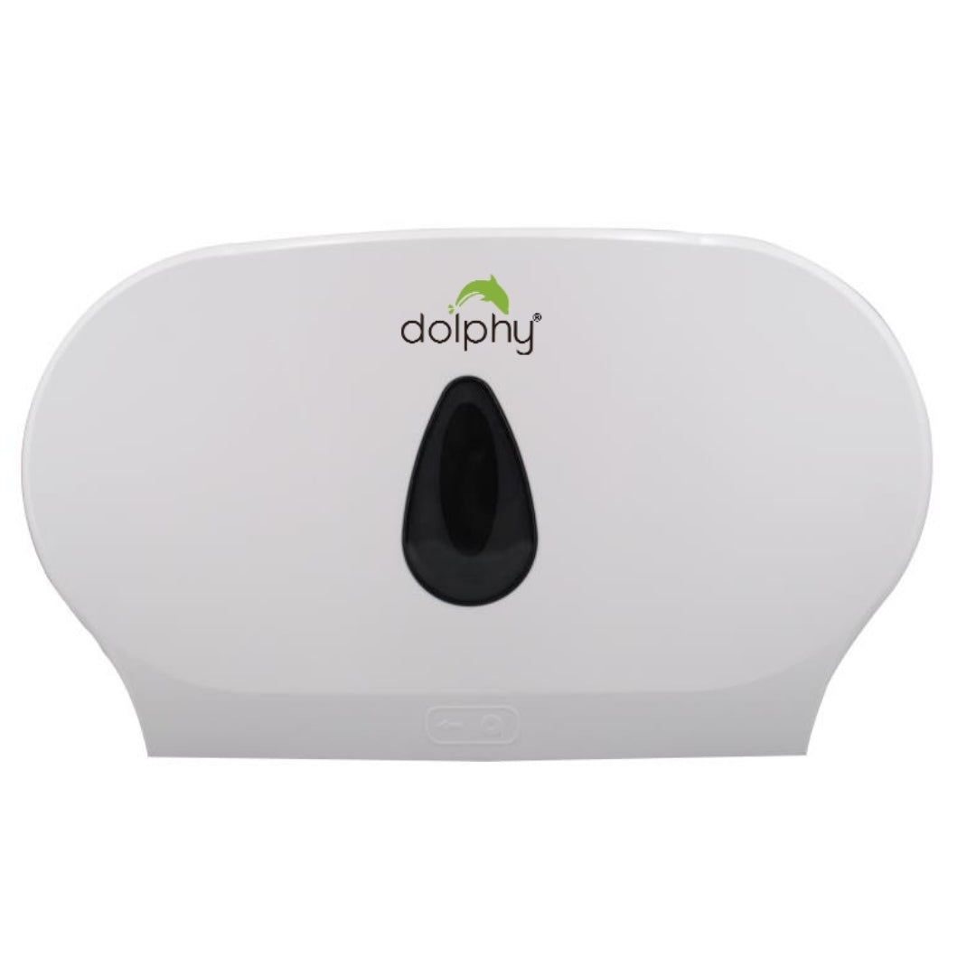 Twin Jumbo Toilet Roll Dispenser - White - Image 2