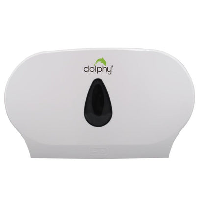 Twin Jumbo Toilet Roll Dispenser - White - Image 2