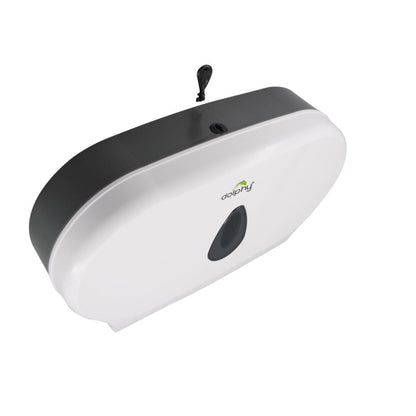 Twin Jumbo Toilet Roll Dispenser - White - Image 3
