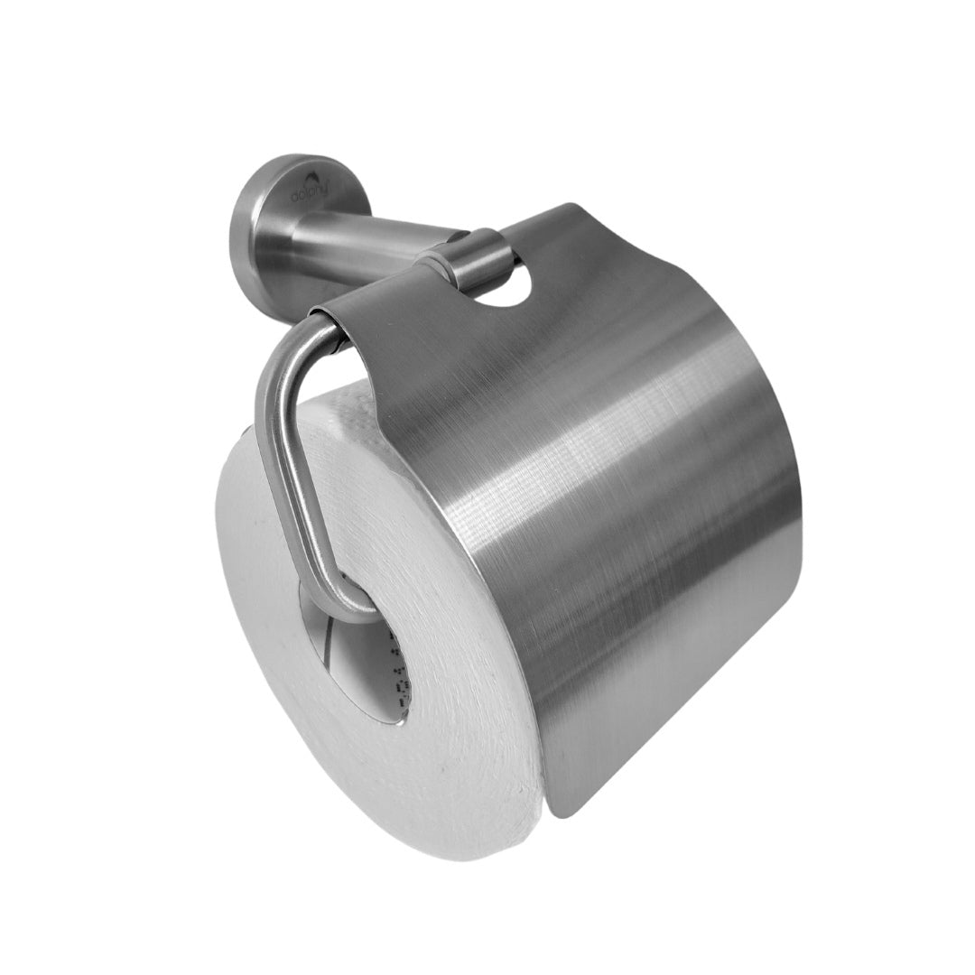 Stainless Steel  Toilet Roll Holder with Cover - Image 2