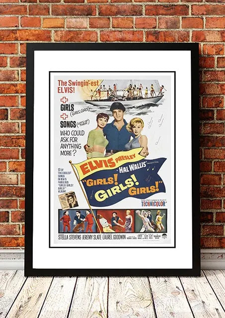 Elvis 'Girls, Girls, Girls' Framed Movie Poster! - Framed A3