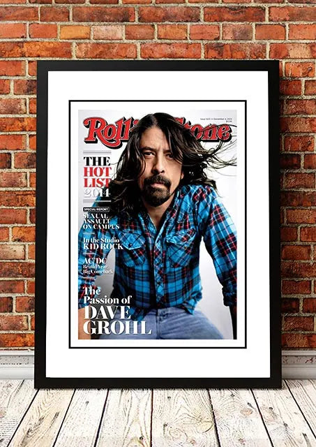 Dave Grohl' Rolling Stone Magazine Cover! - Framed A3