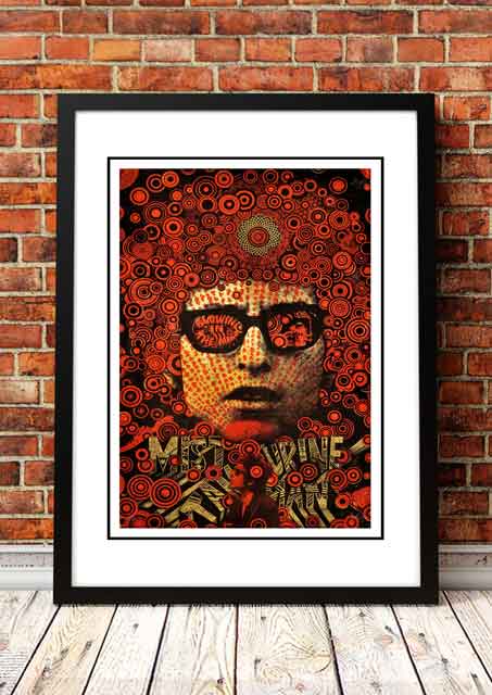 Bob Dylan ‘Mr Tambourine Man’ Pop Art Poster - Framed A4