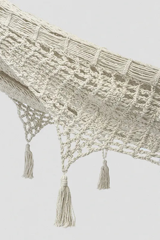 Outdoor undercover cotton Mayan Legacy hammock with hand crocheted tassels Queen Size Marble Colour - Image 4