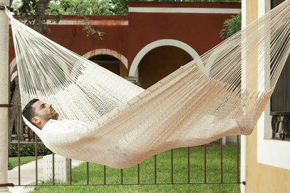 Outdoor undercover cotton Mayan Legacy hammock Family size Marble - Image 4
