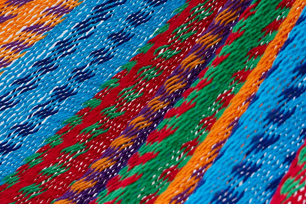 Mayan Legacy Queen Size Outdoor Cotton Mexican Hammock in Colorina Colour - Image 3