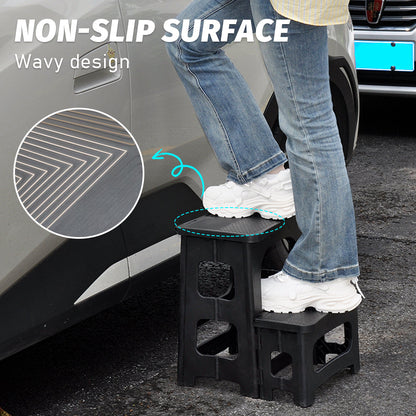 Multipurpose Portable Folding 2 Step Stool Non-Slip PP Collapsible Step Ladder Stool For Office Garage Library Closet Bathroom Kitchen Household Car RV - Image 4