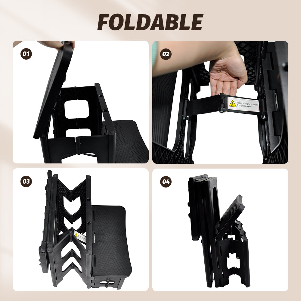 Multipurpose Portable Folding 2 Step Stool Non-Slip PP Collapsible Step Ladder Stool For Office Garage Library Closet Bathroom Kitchen Household Car RV - Image 6