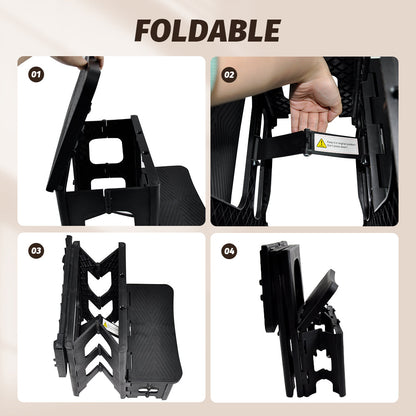 Multipurpose Portable Folding 2 Step Stool Non-Slip PP Collapsible Step Ladder Stool For Office Garage Library Closet Bathroom Kitchen Household Car RV - Image 6