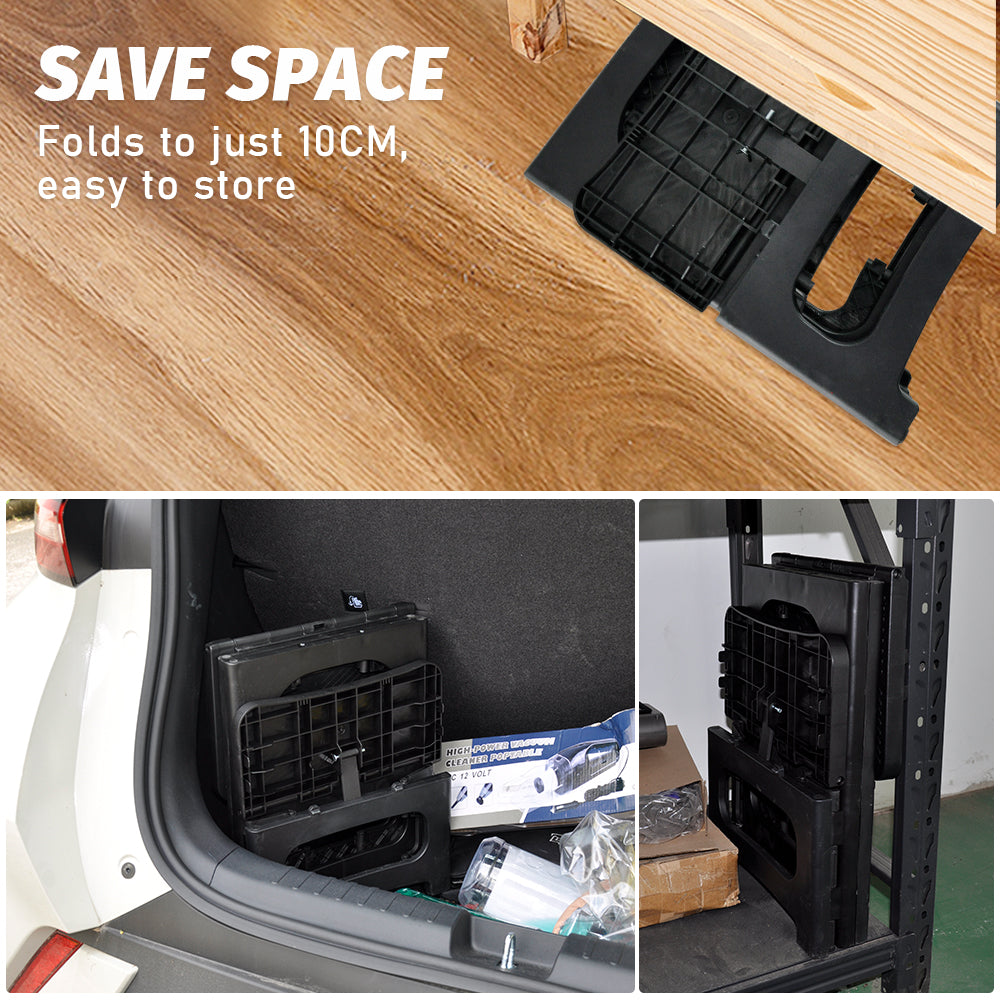 Multipurpose Portable Folding 2 Step Stool Non-Slip PP Collapsible Step Ladder Stool For Office Garage Library Closet Bathroom Kitchen Household Car RV - Image 8
