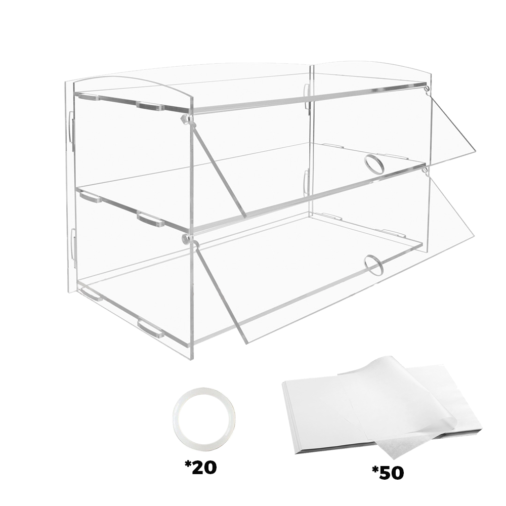 Alston 2-Tier Bakery Display Case Cabinet Pastry Acrylic Cupcake Donuts Cake Pastry Clear Display Cabinet Shelf Transparent Showcase 225x485x330mm - Image 4