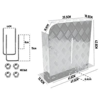 Alpen Outdoor Base Mount 2mm Thickness Aluminium Diesel Heater Fuel Tank Cover Left for 10L 15L Fuel Tank Silver - Image 8