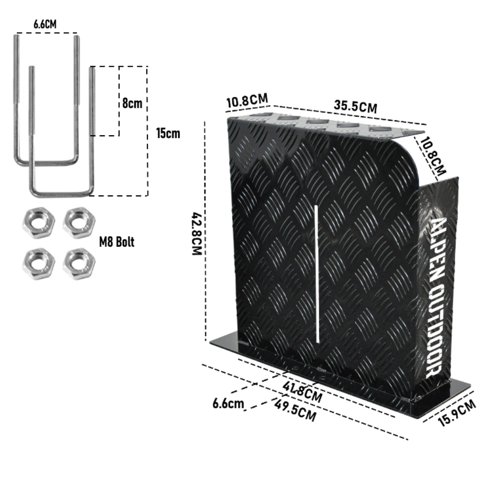 Alpen Outdoor Fuel Tank Cover Right Side Base Mount 2mm Thickness Aluminium Diesel Heater for 10L 15L Fuel Tank Black - Image 8