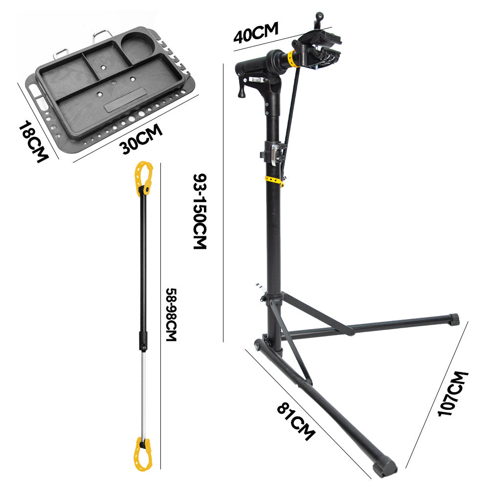 Bike Repair Rack 360 Rotating 40 to 63Inch Height Adjustable Home Bicycle Mechanic Stand Anti-Slip Foldable Maintenance Stand with Tool Tray Max Load 60lbs - Image 7